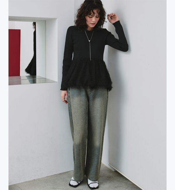 titivate「ドッキングペプラムニットトップス」|ニット・セーター|