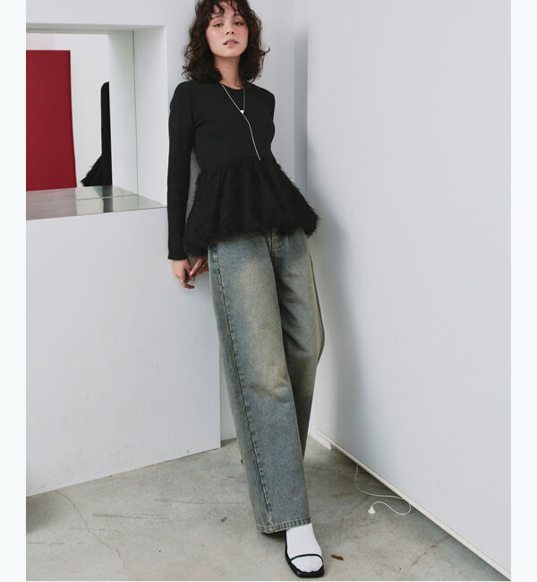 titivate「ドッキングペプラムニットトップス」|ニット・セーター|