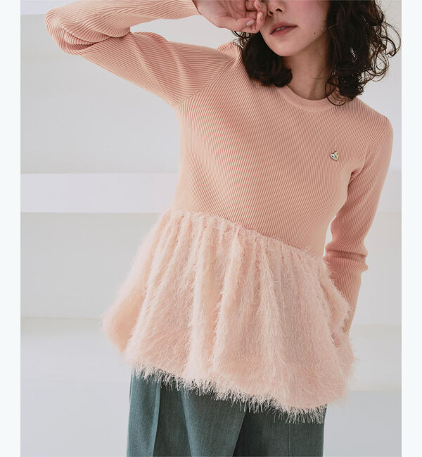 titivate「ドッキングペプラムニットトップス」|ニット・セーター|