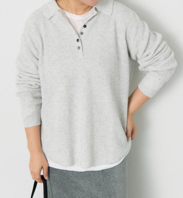  「ワッフルニットポロ」|キャミソール|グレー系その他