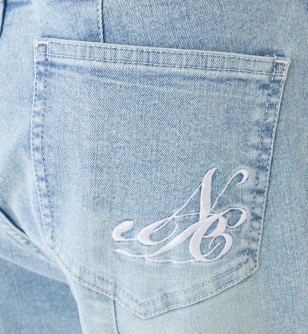  「後ろ刺繍美脚ストレッチフレアデニム」|その他|