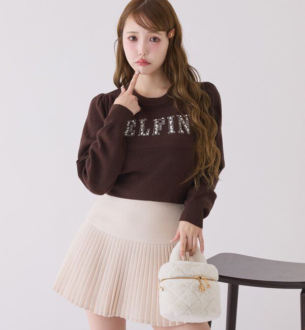  「キラキラビジューロゴニット」|ニット・セーター|