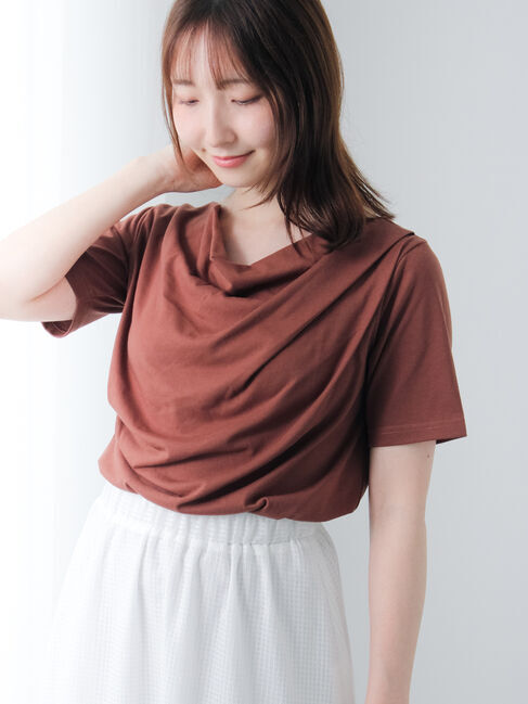 Te chichi TERRASSE「ドレープネックトップス」|その他|ブラウン