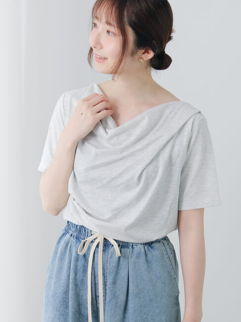 Te chichi TERRASSE「ドレープネックトップス」|その他|グレー