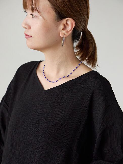 Lugnoncure「楊柳袖シャーリングブラウス」|シャツ・ブラウス|ブラック