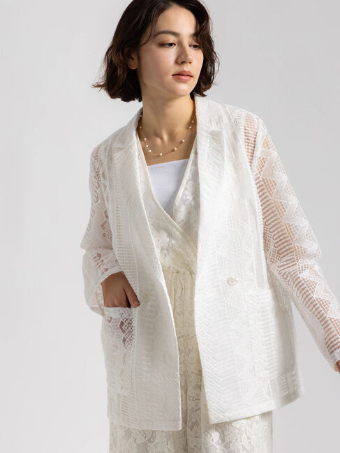 Te chichi「【Atelier ChouChou】オーガンジーレースダブルジャケット」|その他|