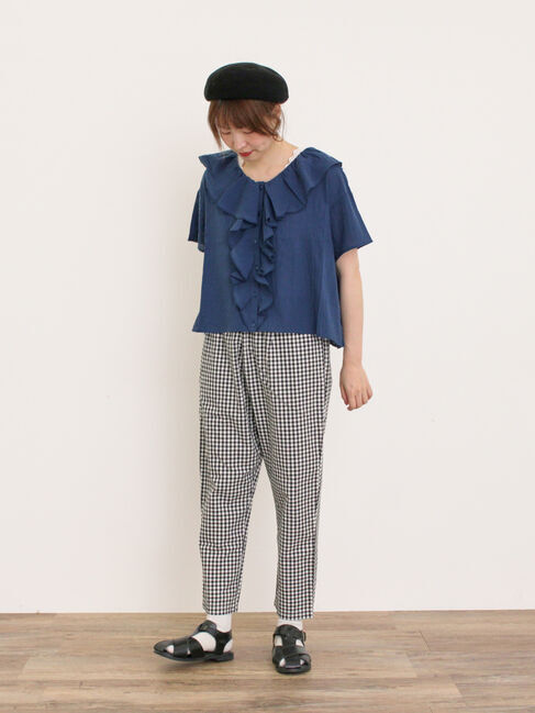 Samansa Mos2「フリルカラーブラウス」|シャツ・ブラウス|