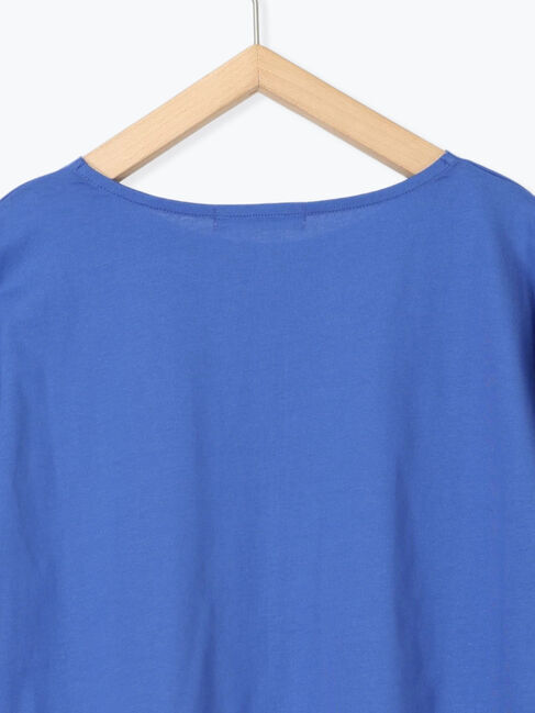 Samansa Mos2 blue「ツイストスリーブTシャツ」|Tシャツ・カットソー|