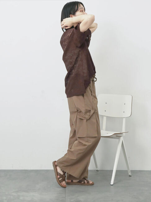 Samansa Mos2 blue「レースTシャツ」|Tシャツ・カットソー|