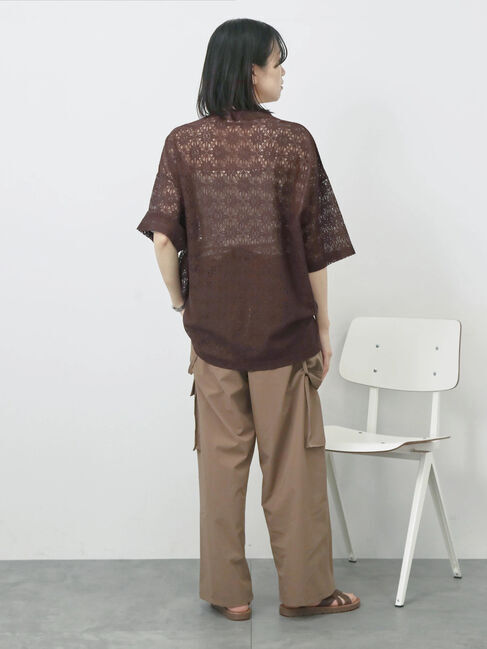 Samansa Mos2 blue「レースTシャツ」|Tシャツ・カットソー|