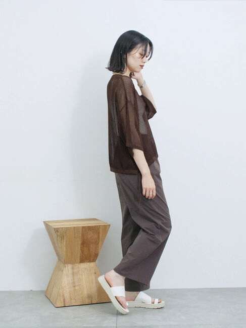 Samansa Mos2 blue「メッシュプルオーバー」|ニット・セーター|