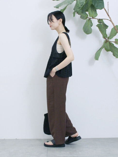 Samansa Mos2 blue「カットワークレースベスト」|シャツ・ブラウス|