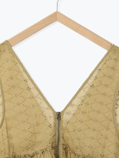 Samansa Mos2 blue「カットワークレースベスト」|シャツ・ブラウス|