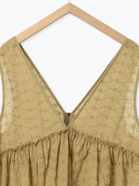 Samansa Mos2 blue「カットワークレースベスト」|シャツ・ブラウス|