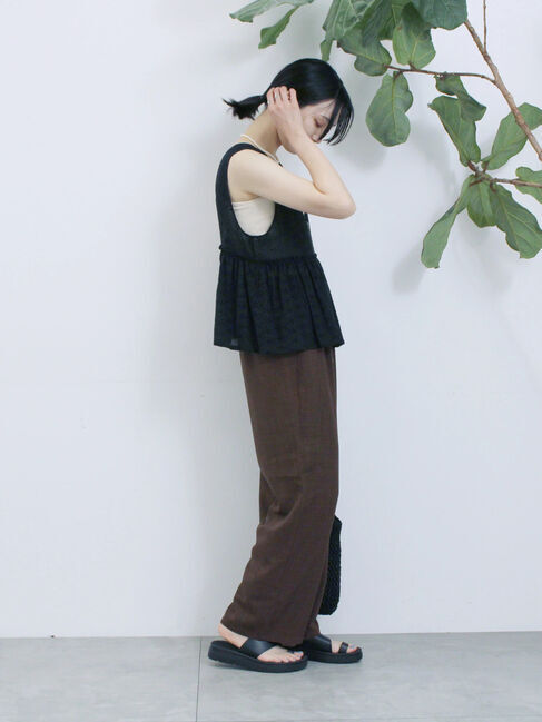 Samansa Mos2 blue「カットワークレースベスト」|シャツ・ブラウス|