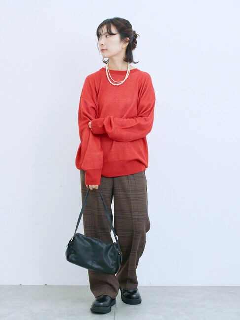 Samansa Mos2 blue「カチオン染めチェックパンツ」|その他|