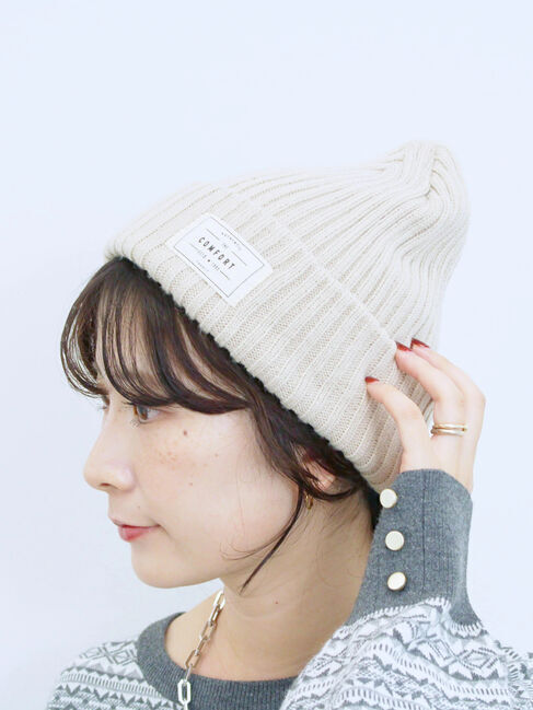 Samansa Mos2 blue「リブニット帽」|その他|