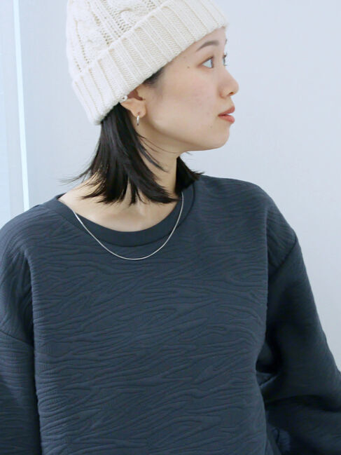 Samansa Mos2 blue「ケーブルニット帽」|その他|