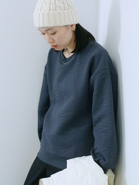 Samansa Mos2 blue「ケーブルニット帽」|その他|