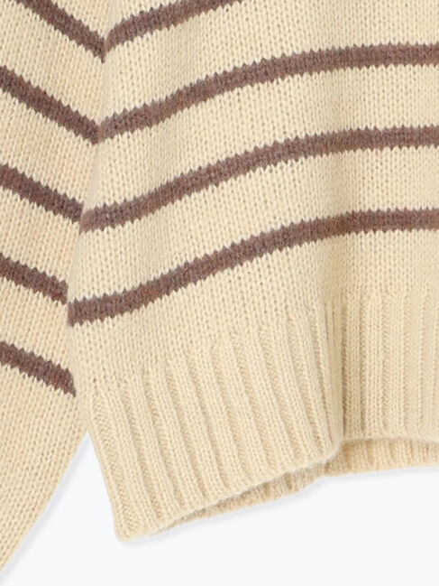 Samansa Mos2「ロゴ刺繍パネルボーダーニット」|ニット・セーター|