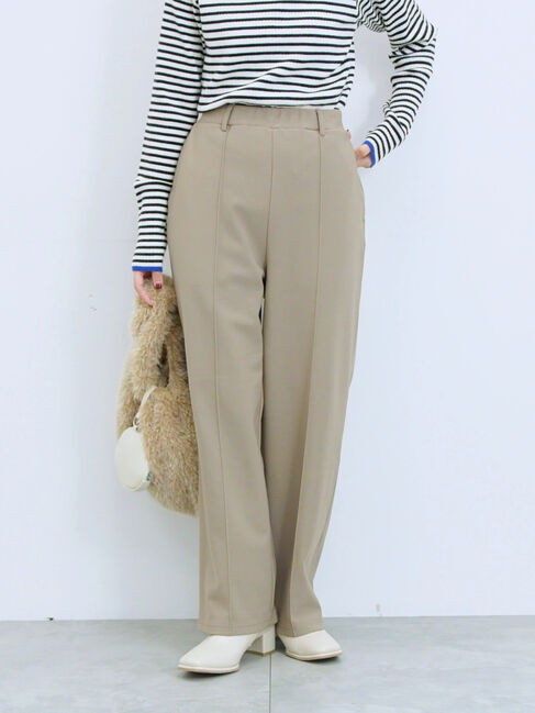 Samansa Mos2 blue「カットジョーゼット裏ボンディングパンツ」|その他|