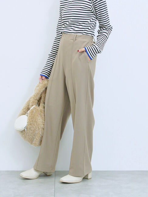 Samansa Mos2 blue「カットジョーゼット裏ボンディングパンツ」|その他|