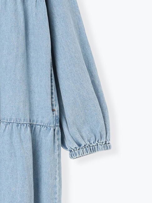 Samansa Mos2「【オーガニックコットン】デニムティアードワンピース」|ワンピース|