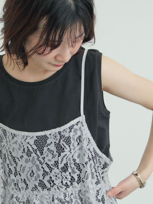 Samansa Mos2「前後2WAYレースキャミソール」|シャツ・ブラウス|