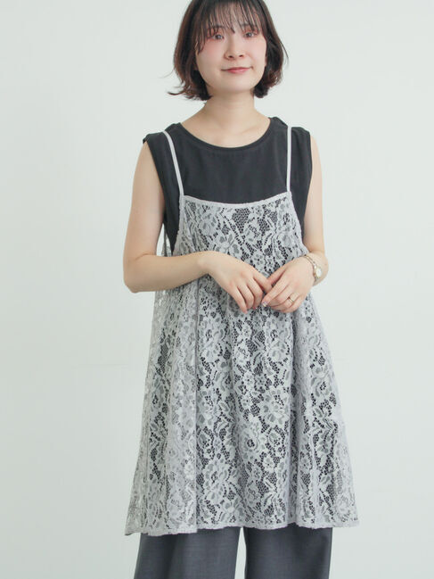 Samansa Mos2「前後2WAYレースキャミソール」|シャツ・ブラウス|