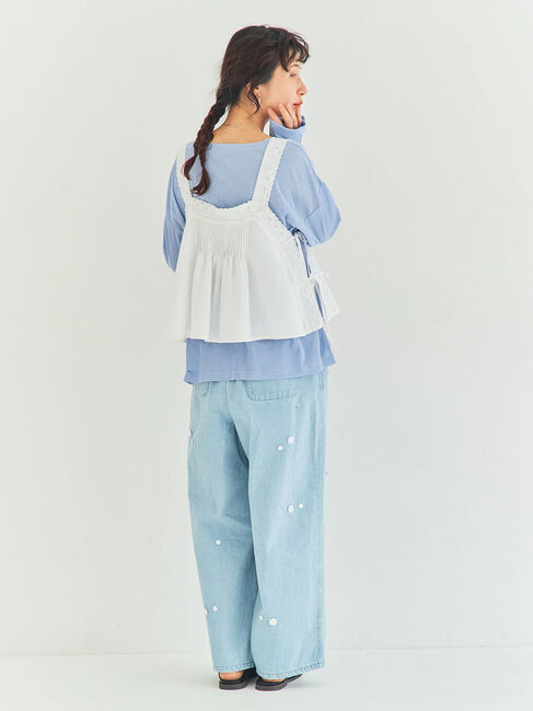 Samansa Mos2「ピンタックレースビスチェ」|シャツ・ブラウス|