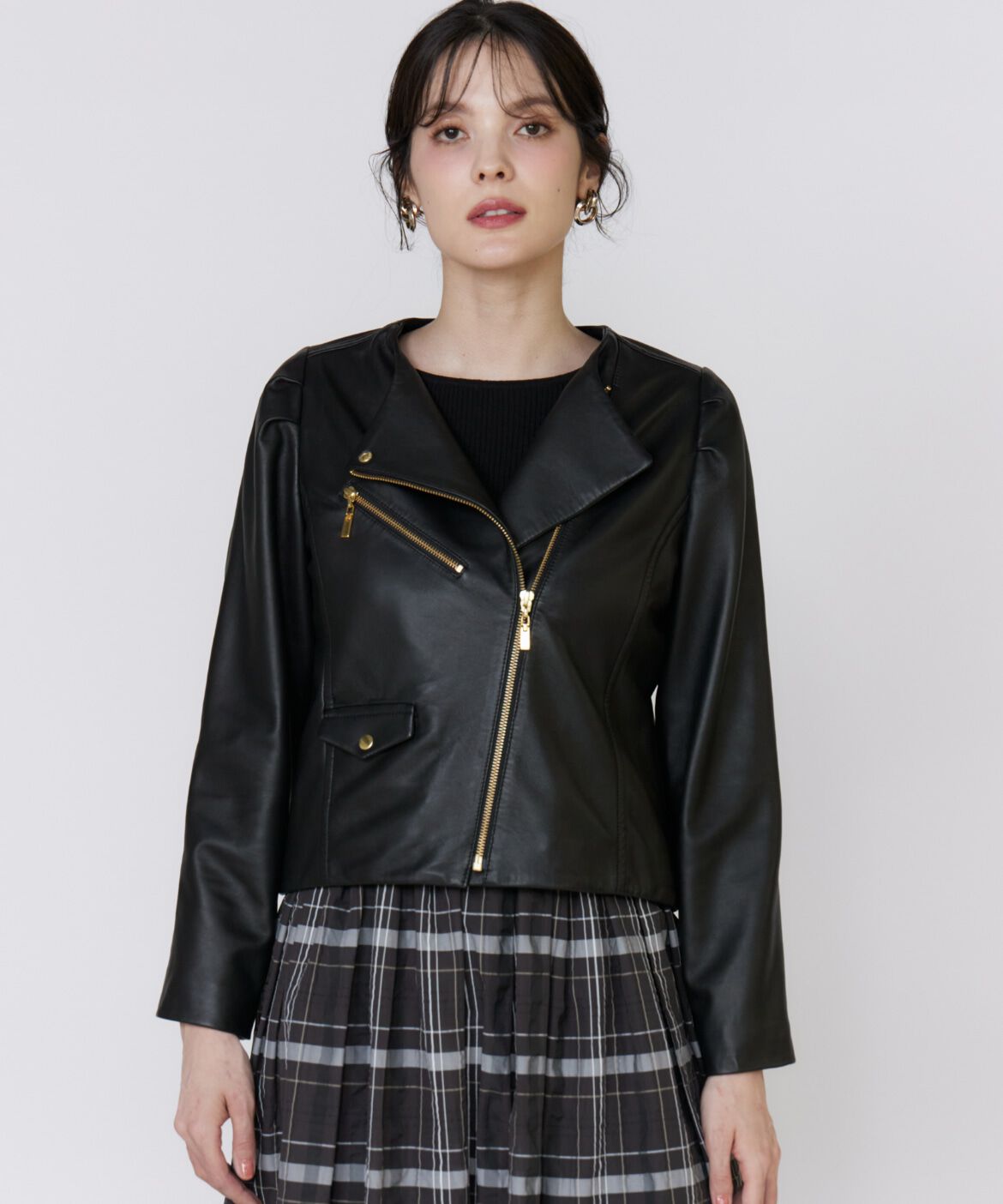 Maglie le cassetto「《M Maglie le cassetto》ｽﾊﾟﾆｯｼｭﾗﾑﾚｻﾞｰﾌﾞﾙｿﾞﾝ《美人百花9 」|ライダースジャケット|