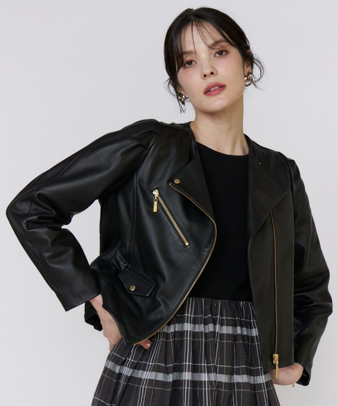 Maglie le cassetto「《M Maglie le cassetto》ｽﾊﾟﾆｯｼｭﾗﾑﾚｻﾞｰﾌﾞﾙｿﾞﾝ《美人百花9 」|ライダースジャケット|