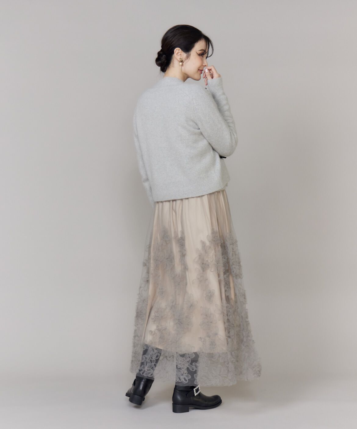 Maglie le cassetto「ベロアリボンフォックスカーデ」|カーディガン|