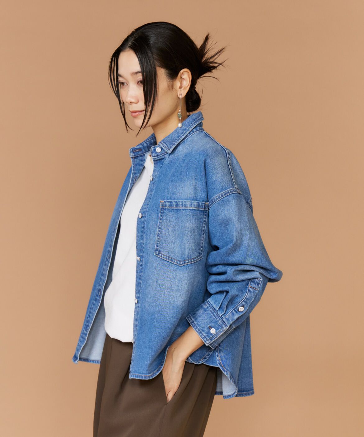 INED「《INED別注》スーパービッグ・シャツAlmond《Healthy DENIM》」|シャツ・ブラウス|