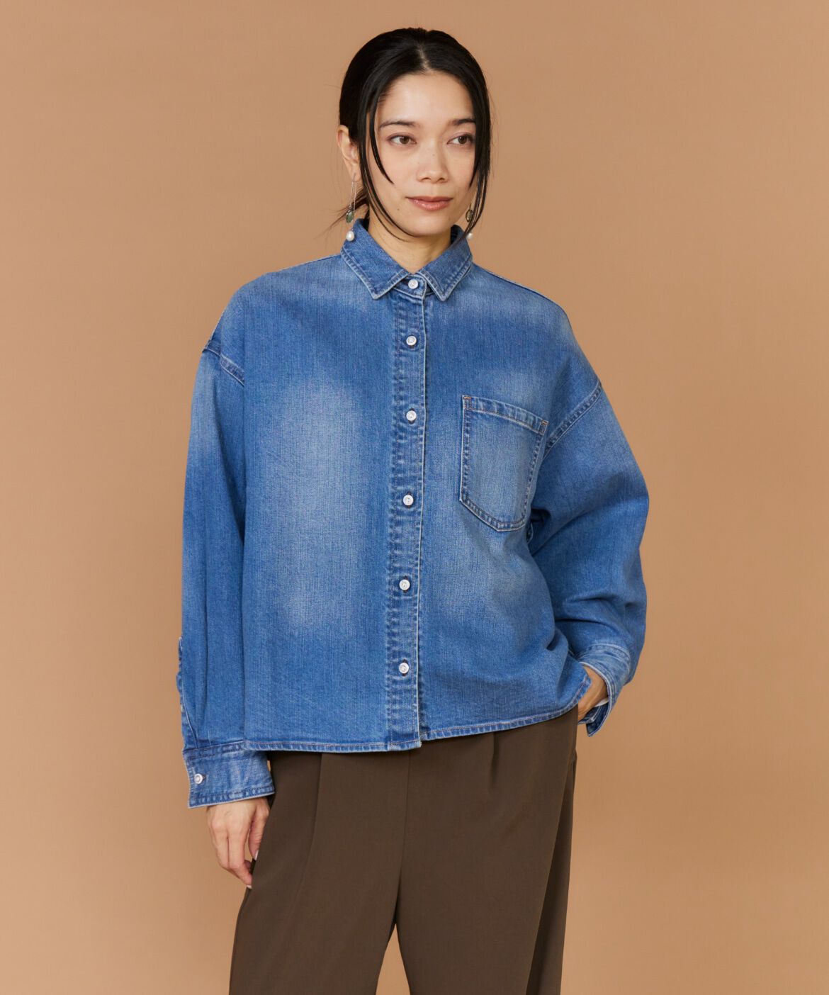 INED「《INED別注》スーパービッグ・シャツAlmond《Healthy DENIM》」|シャツ・ブラウス|