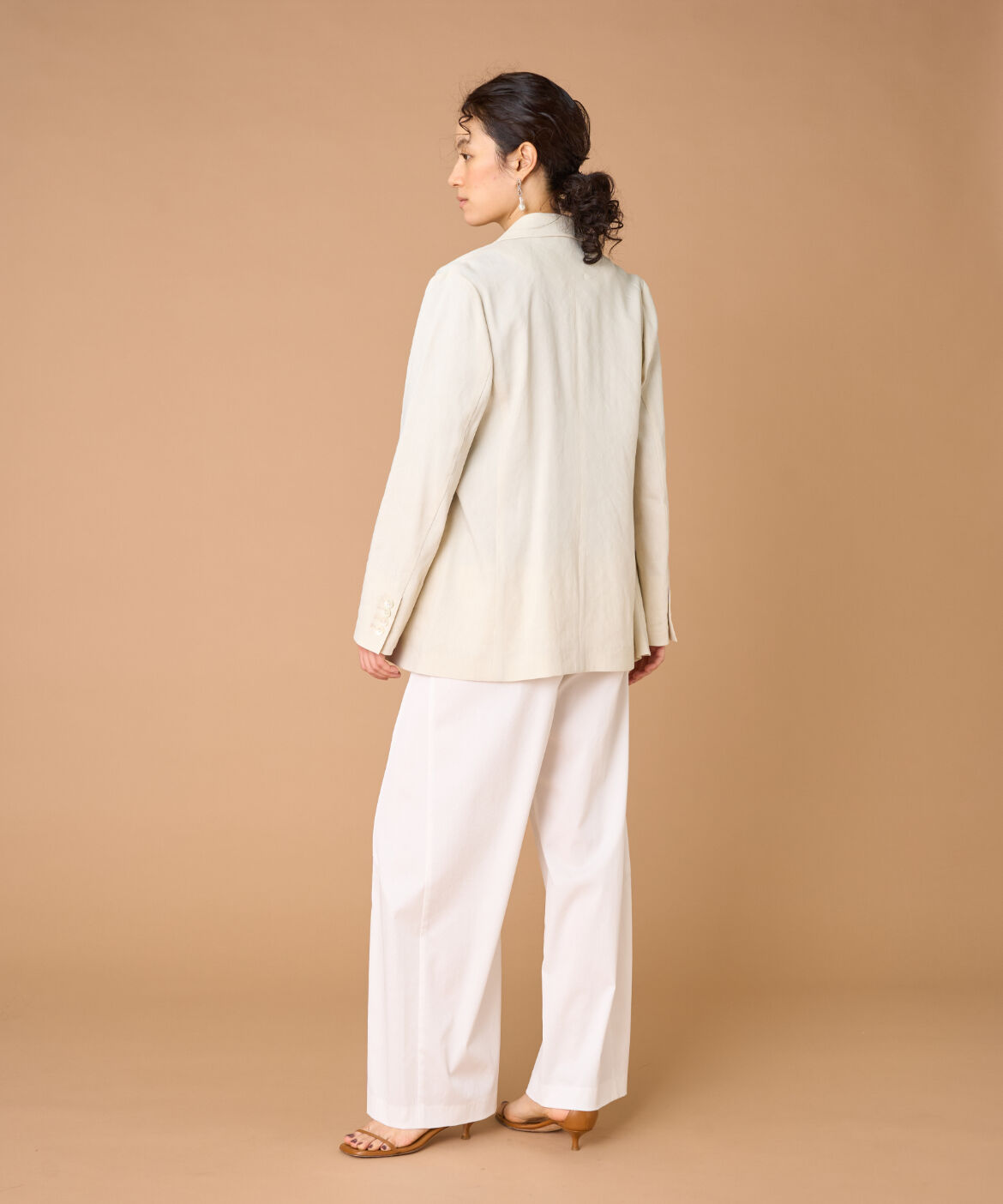 INED「《大きいサイズ》リネンダブルブレストジャケット《PONTETORTO》」|テーラードジャケット|