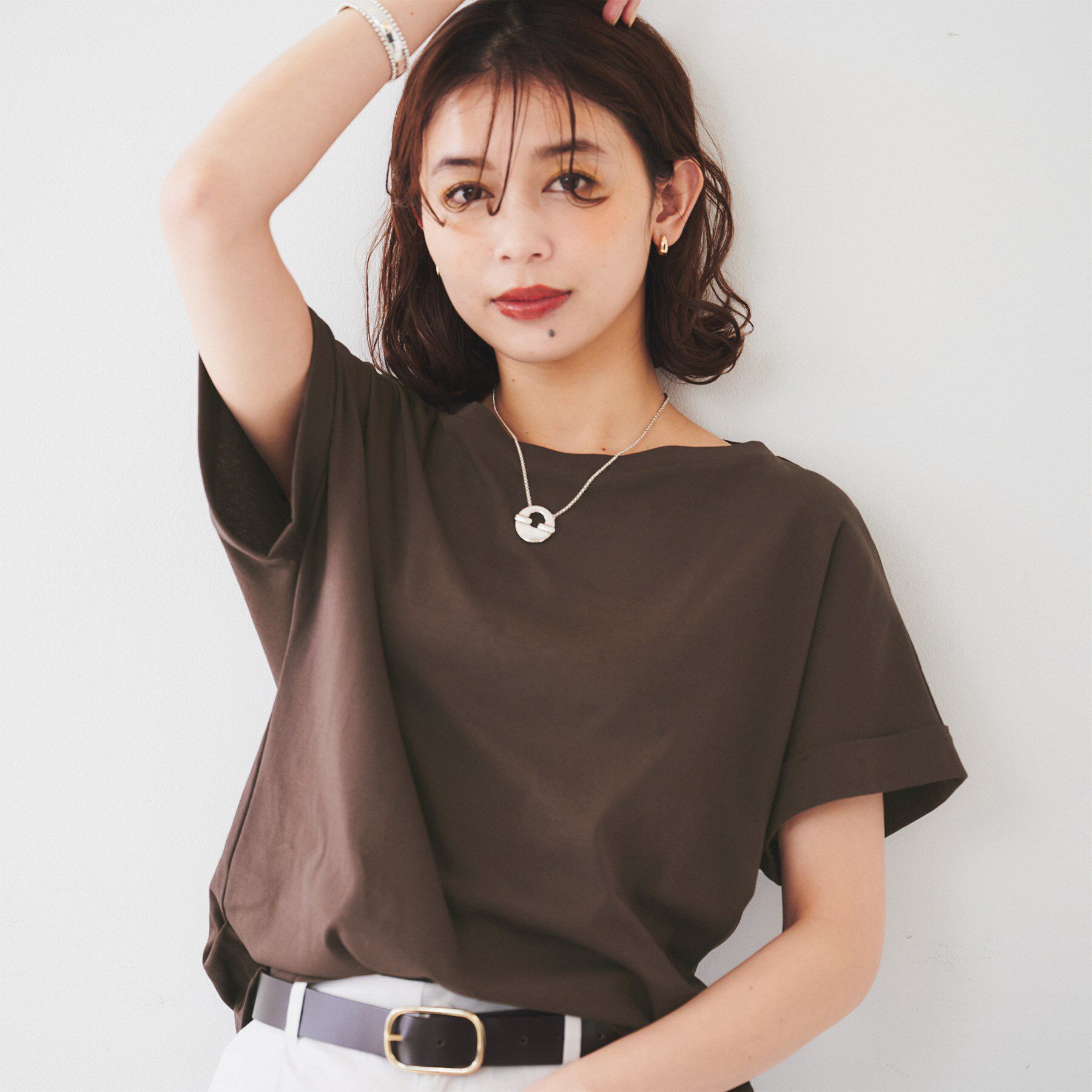 UNTITLED「ドルマンスリーブプルオーバー」|Tシャツ・カットソー|ブラウン(044)