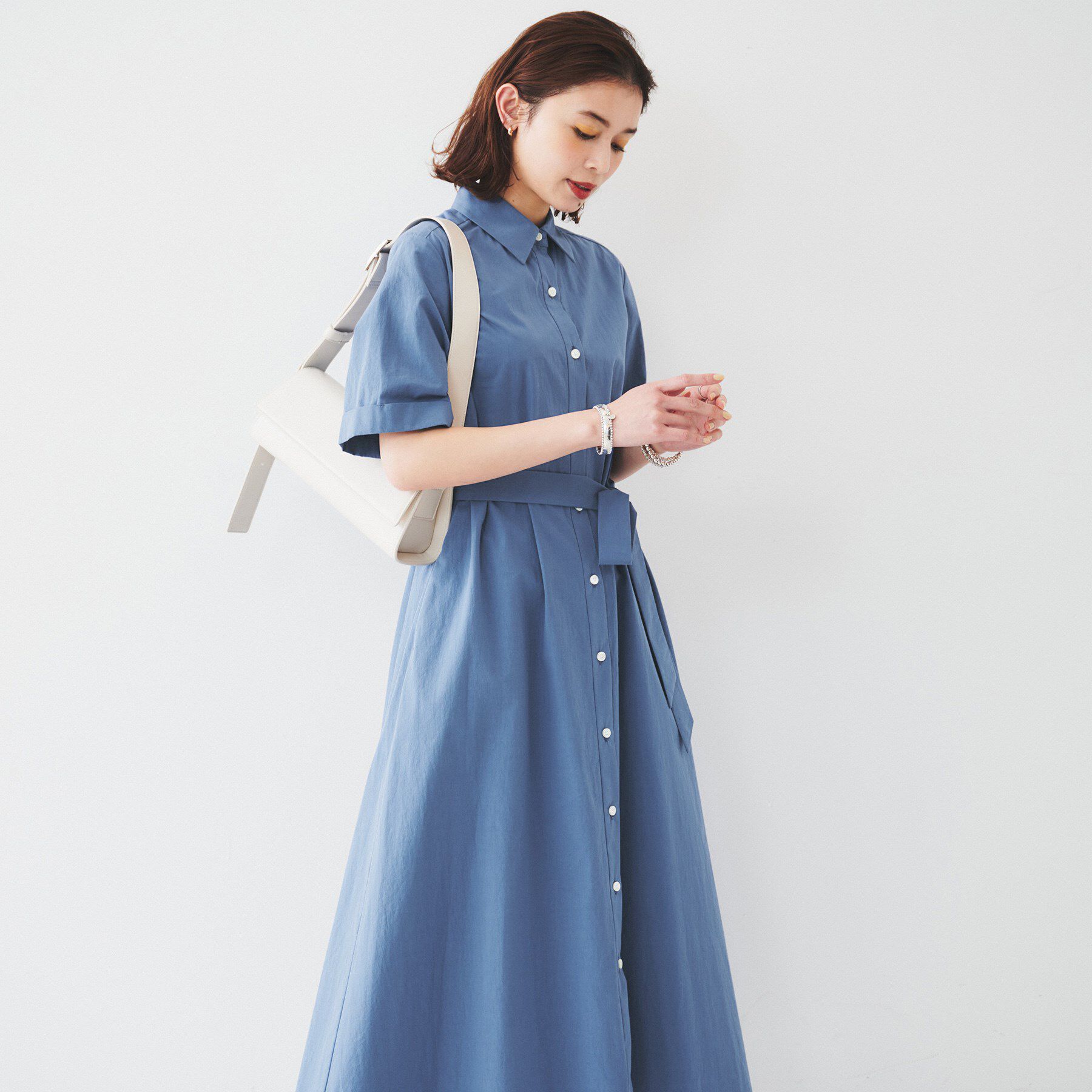 UNTITLED「【コットン100／前開き／夏ワンピ】ロングシャツワンピース」|ワンピース|