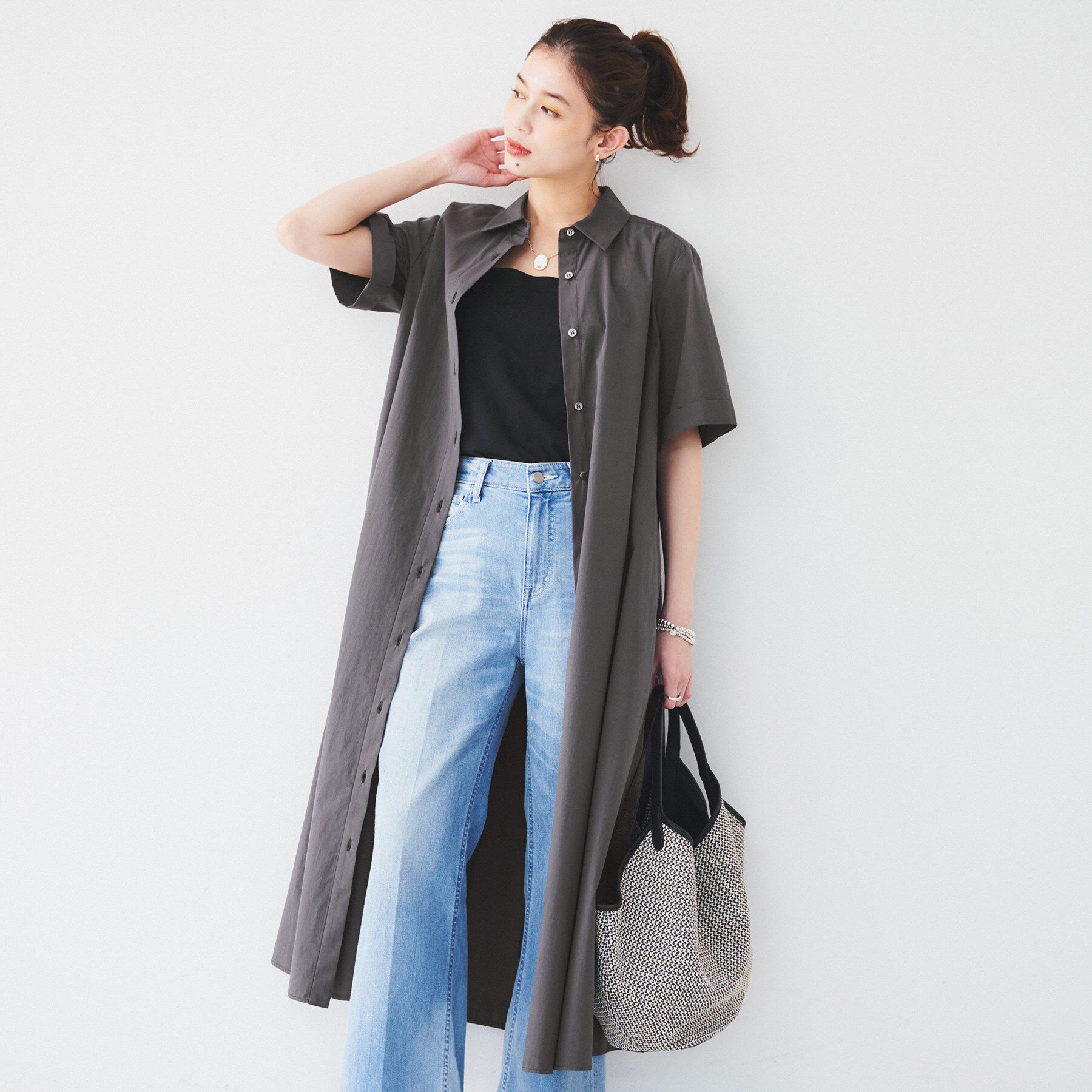 UNTITLED「【コットン100／前開き／夏ワンピ】ロングシャツワンピース」|ワンピース|