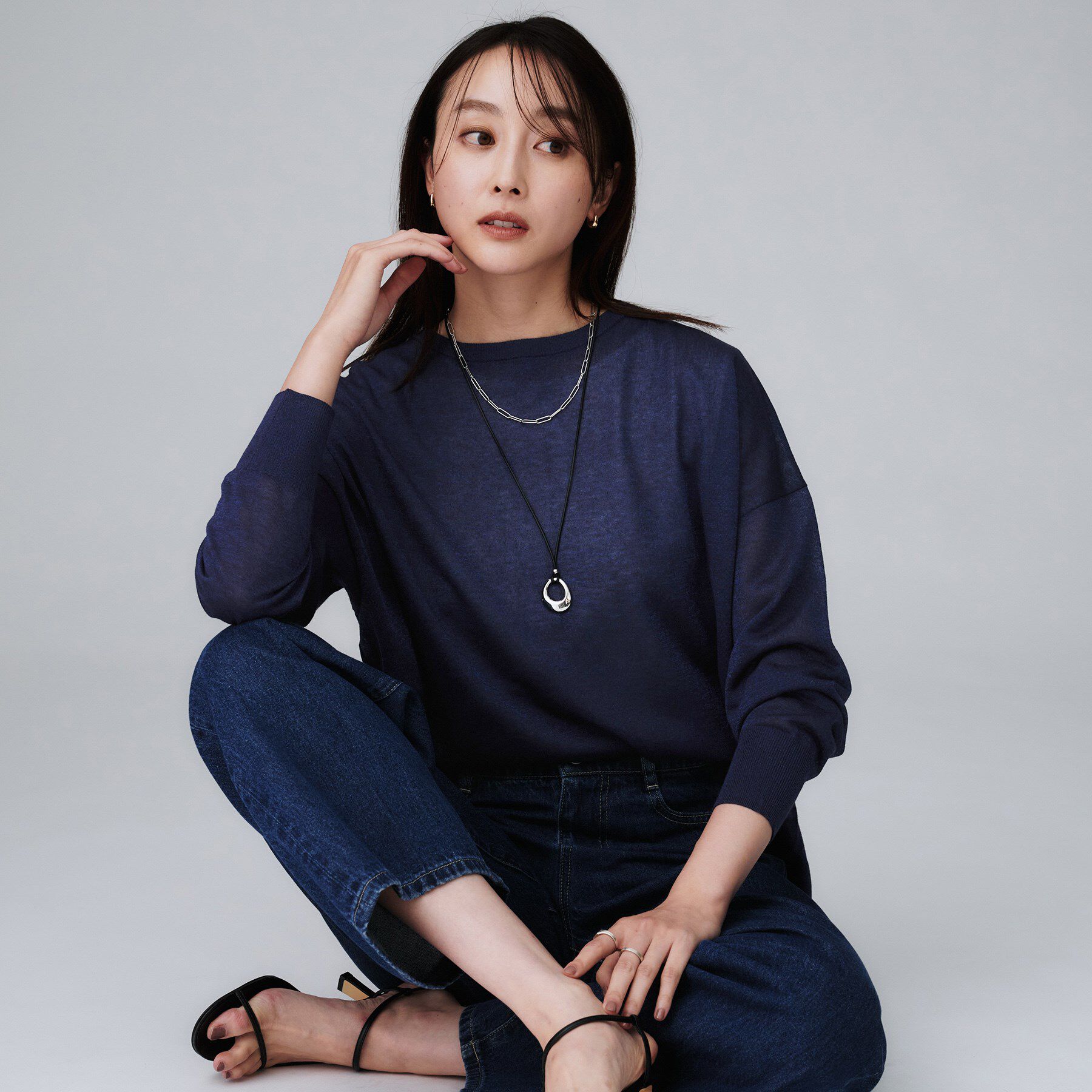 UNTITLED「【前後2WAY/アンサンブル可/ゆったり】シアーカーディガン」|カーディガン|