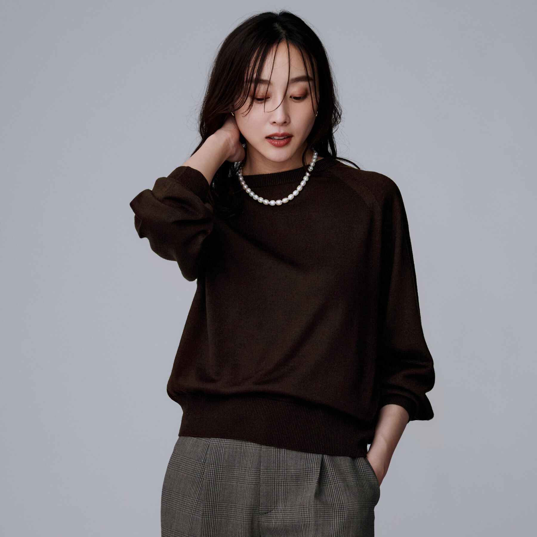 UNTITLED「【8色展開／コンパクト丈】レーヨン混 コクーンニット」|ニット・セーター|