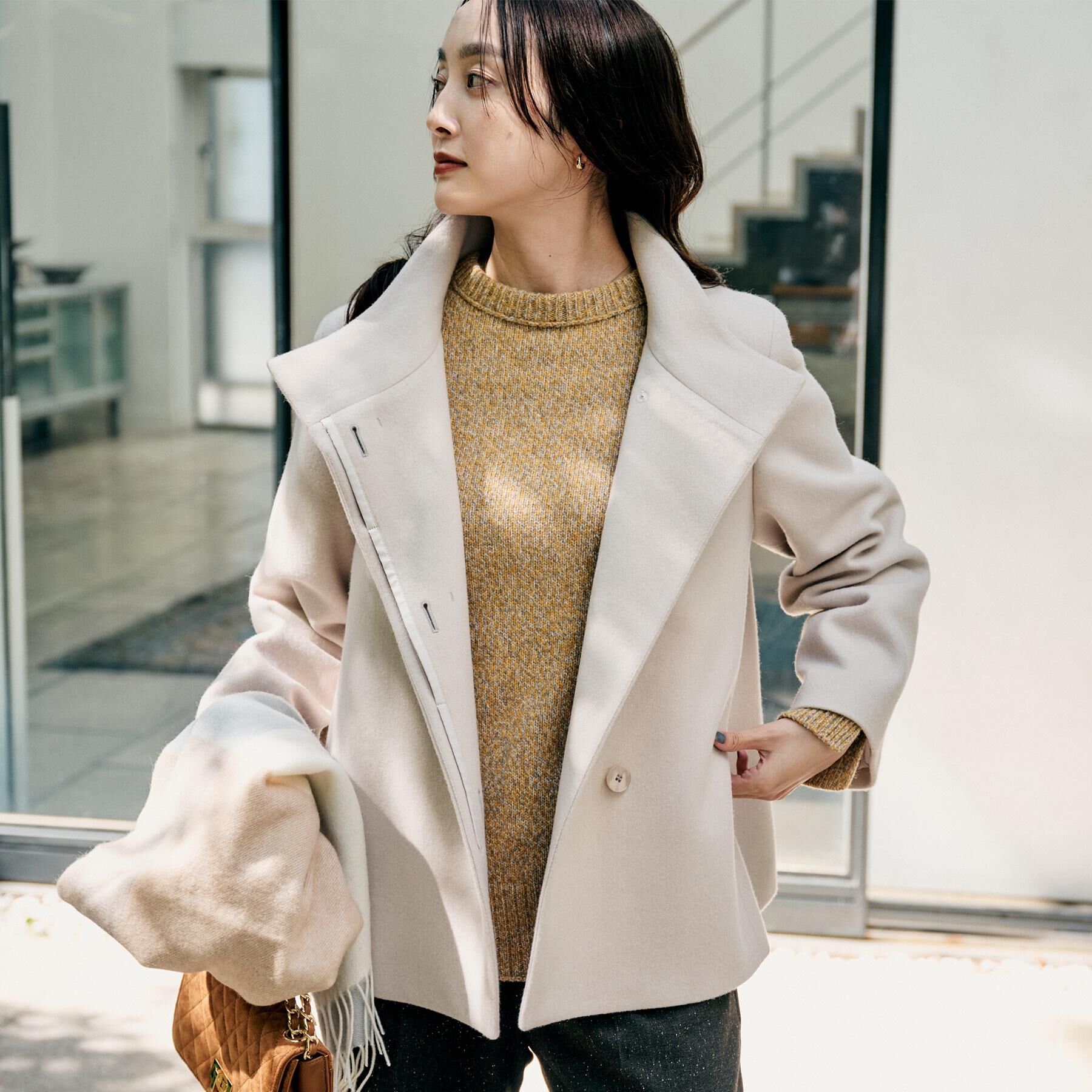 UNTITLED「【着回しが効く／オンオフアウター】ウールショートコート」|その他|