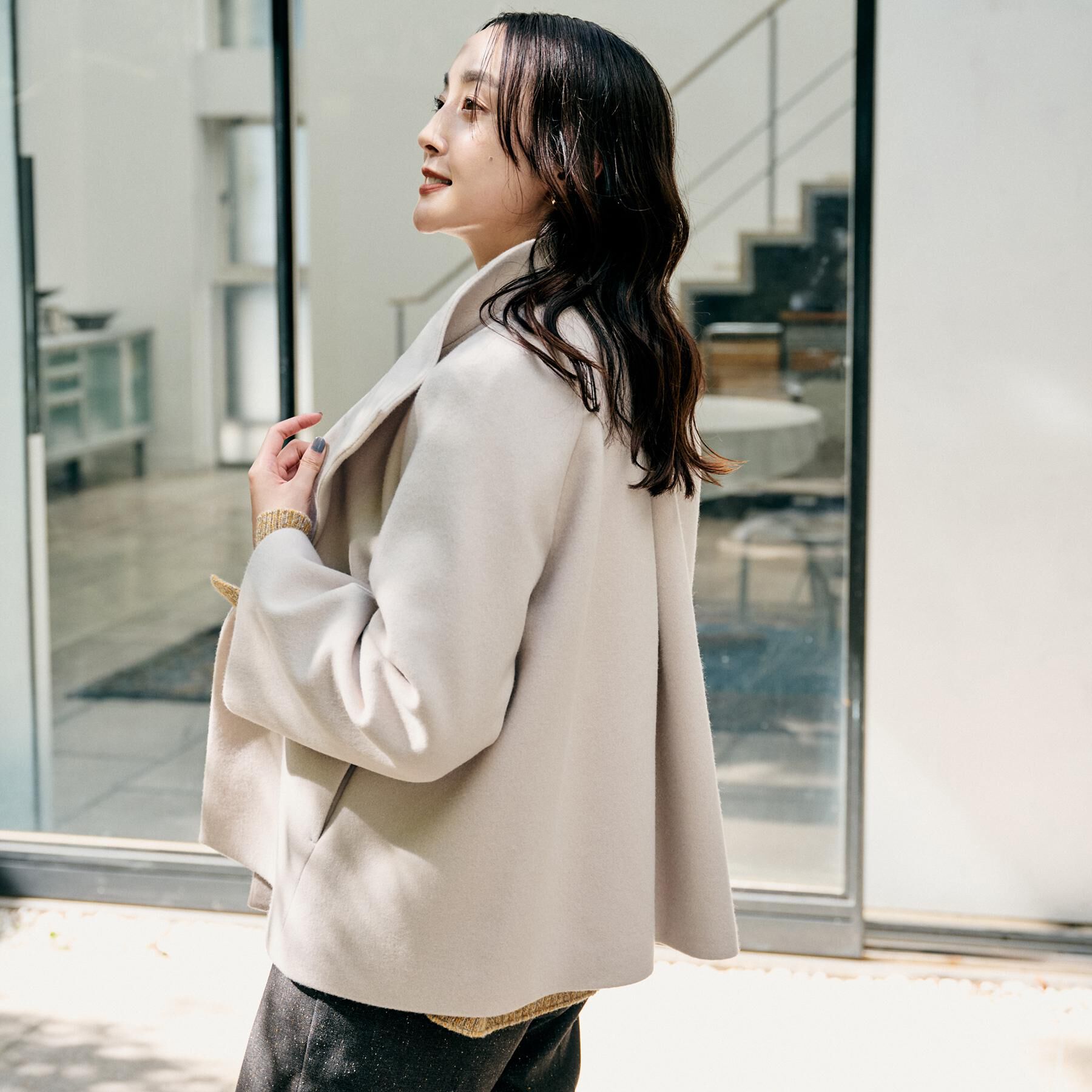 UNTITLED「【着回しが効く／オンオフアウター】ウールショートコート」|その他|