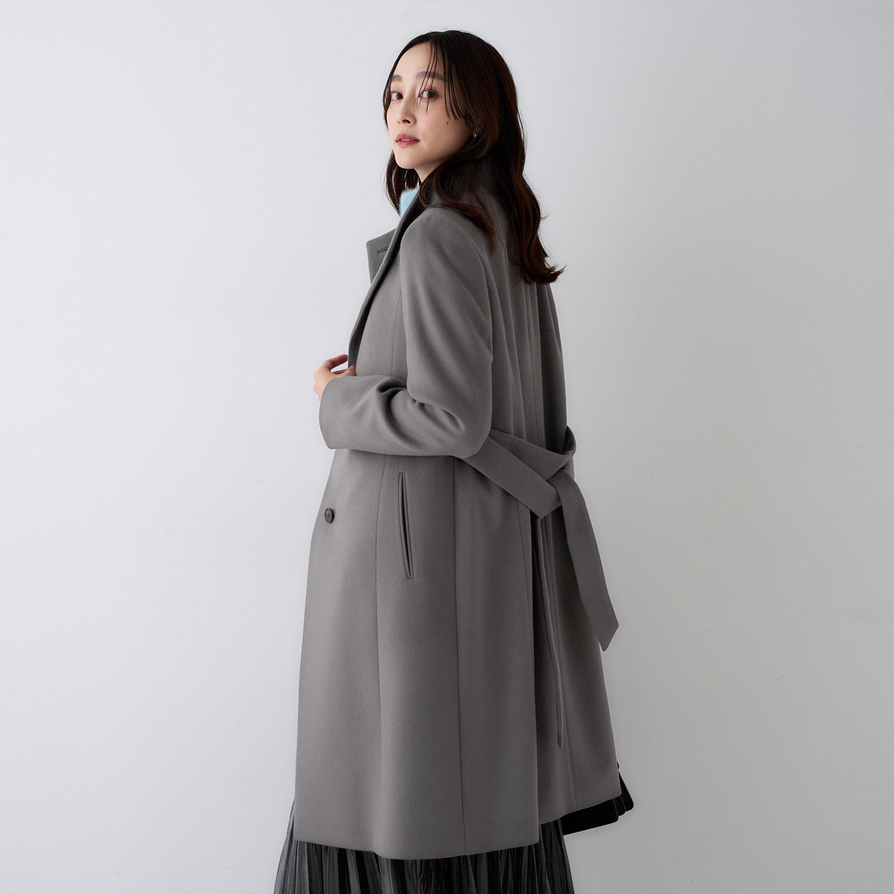 UNTITLED「【きれいめ/スタイリッシュ】2WAYスタンドカラーロングコート」|その他|