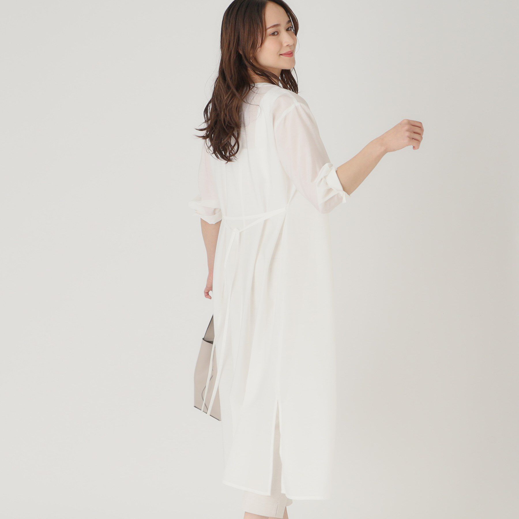 COUP DE CHANCE「【洗える】ロングブラウス」|シャツ・ブラウス|ホワイト(001)