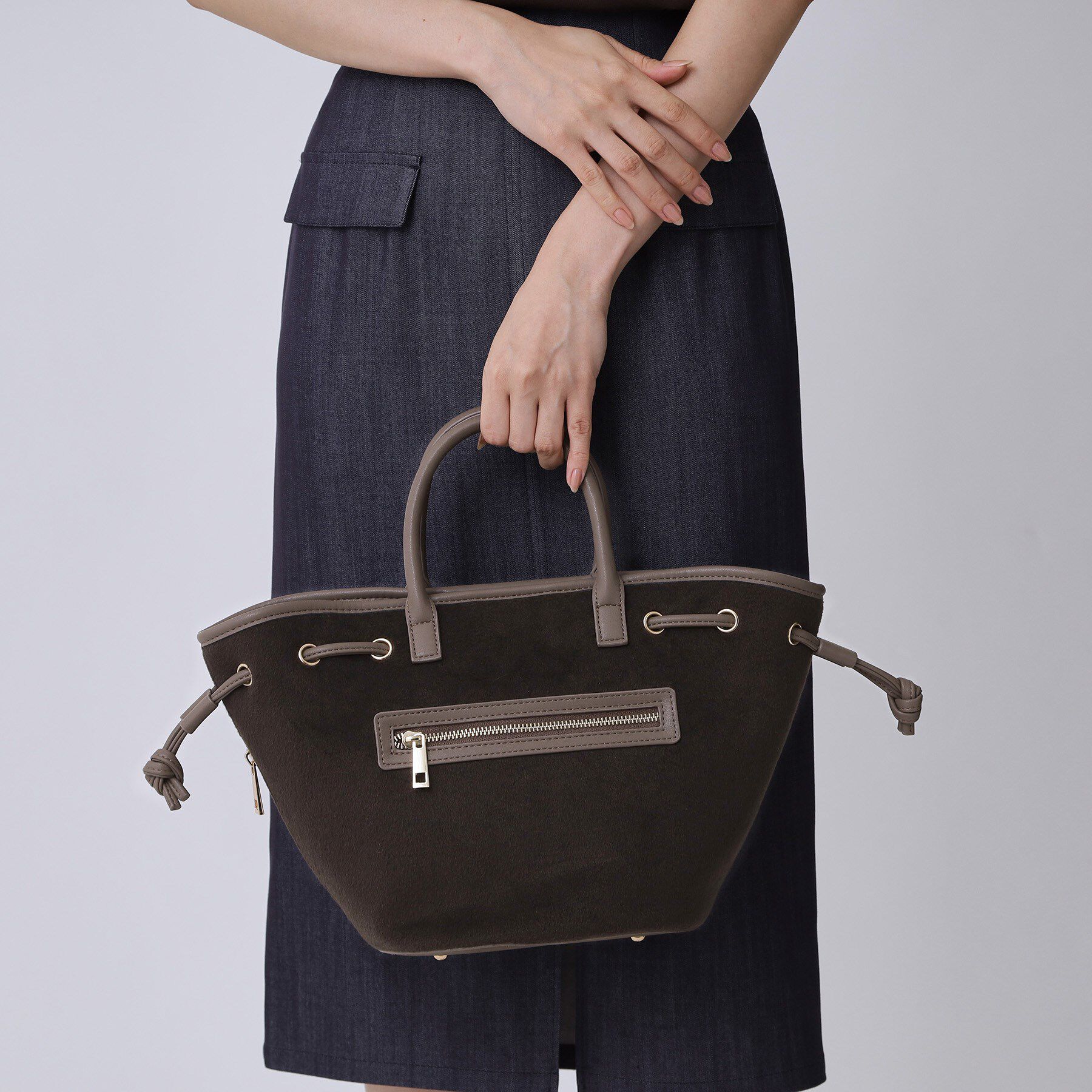 COUP DE CHANCE「ダブルシェイプトート／2WAY使用／ショルダー付き」|トートバッグ|キャメルブラウン(0