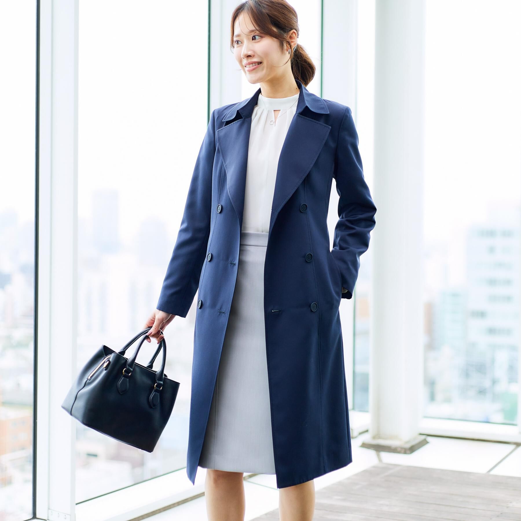 COUP DE CHANCE「【撥水／細見えシルエット】きれいめトレンチコート」|トレンチコート|