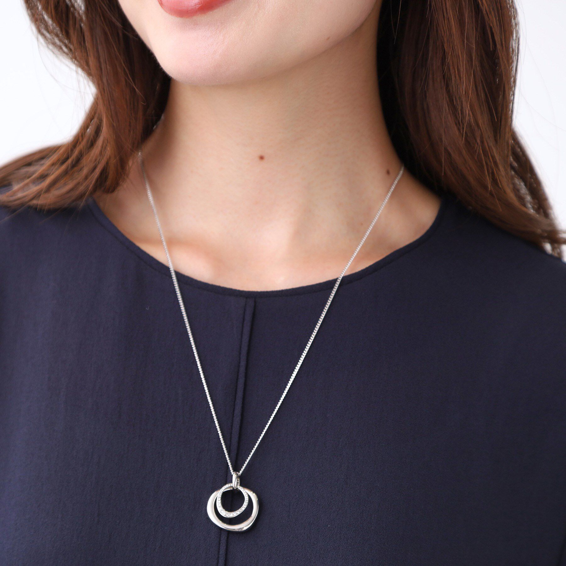 Reflect「ラインストーン＋リングデザインネックレス」|ネックレス|