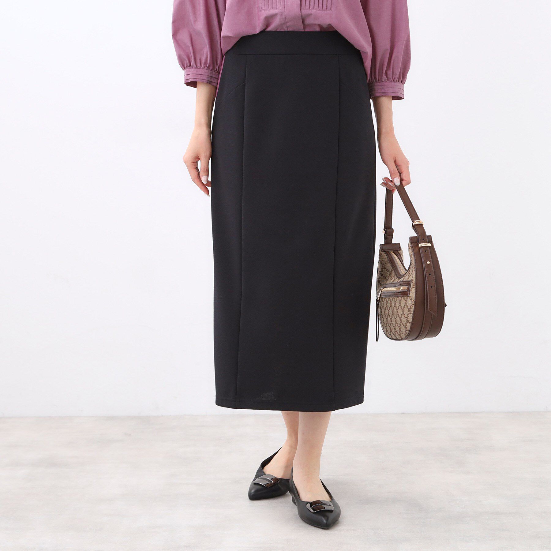 Reflect「【すっきり見え／ウエスト総ゴム】ジャージナロースカート」|スカート|