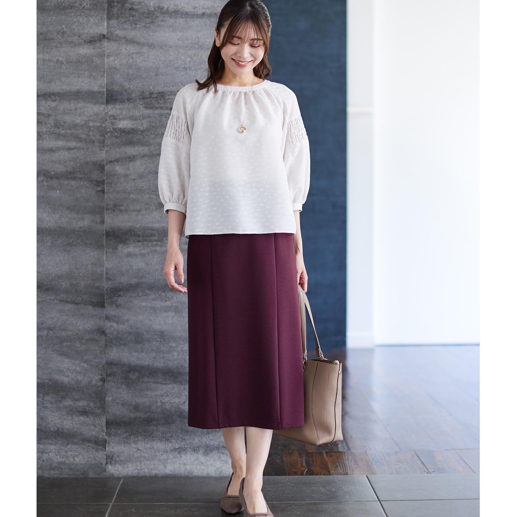 Reflect「【すっきり見え／ウエスト総ゴム】ジャージナロースカート」|スカート|